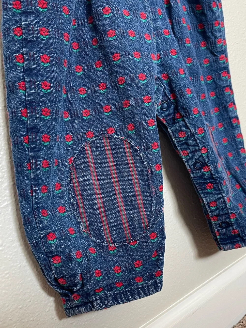 Vintage OshKosh BGosh Vestback Denim Overalls Tulip Knee Patches